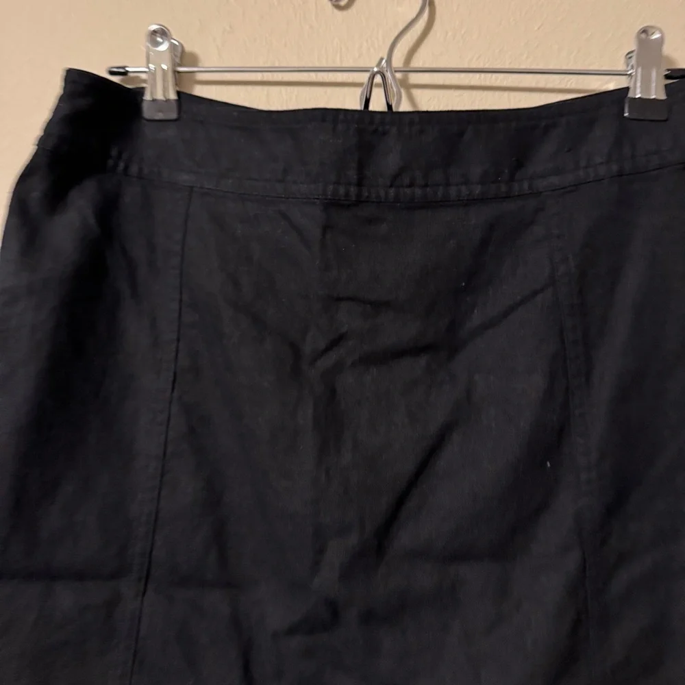Banana Republic black Linen blend button front skirt Size 14